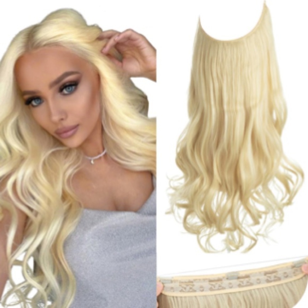 NWT SARLA Blonde Wavy Premium Fiber Hair 16”Extensions color 613